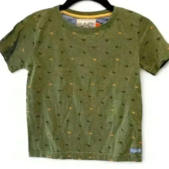 Huntington BC Boys Green Dinosaur T-Shirt Size 7 - Picture 1 of 6